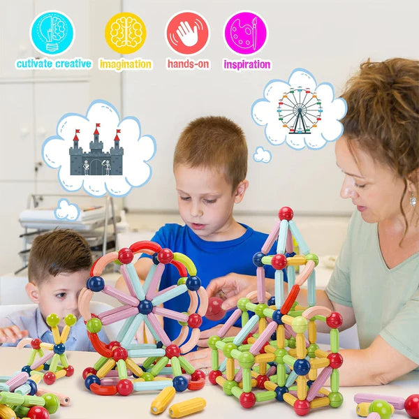 Block Building Magnetic Tubes 64PCS