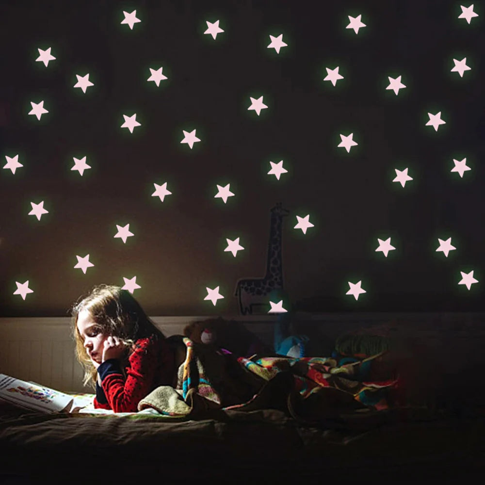3D Stars Glow In The Dark Wall Stickers Luminous