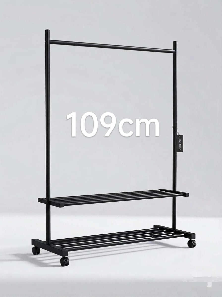 Heavy-Duty Double-Tier Mobile Garment Rack