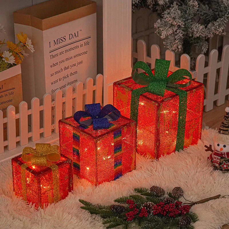 Christmas Gift Box Lights - Set of 3