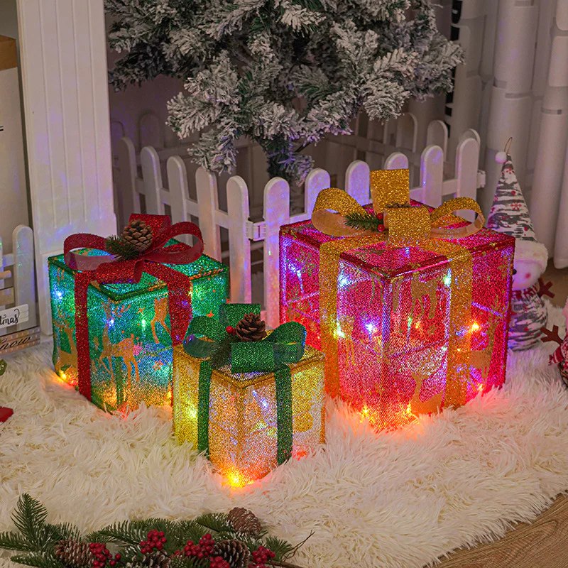 Christmas Gift Box Lights - Set of 3