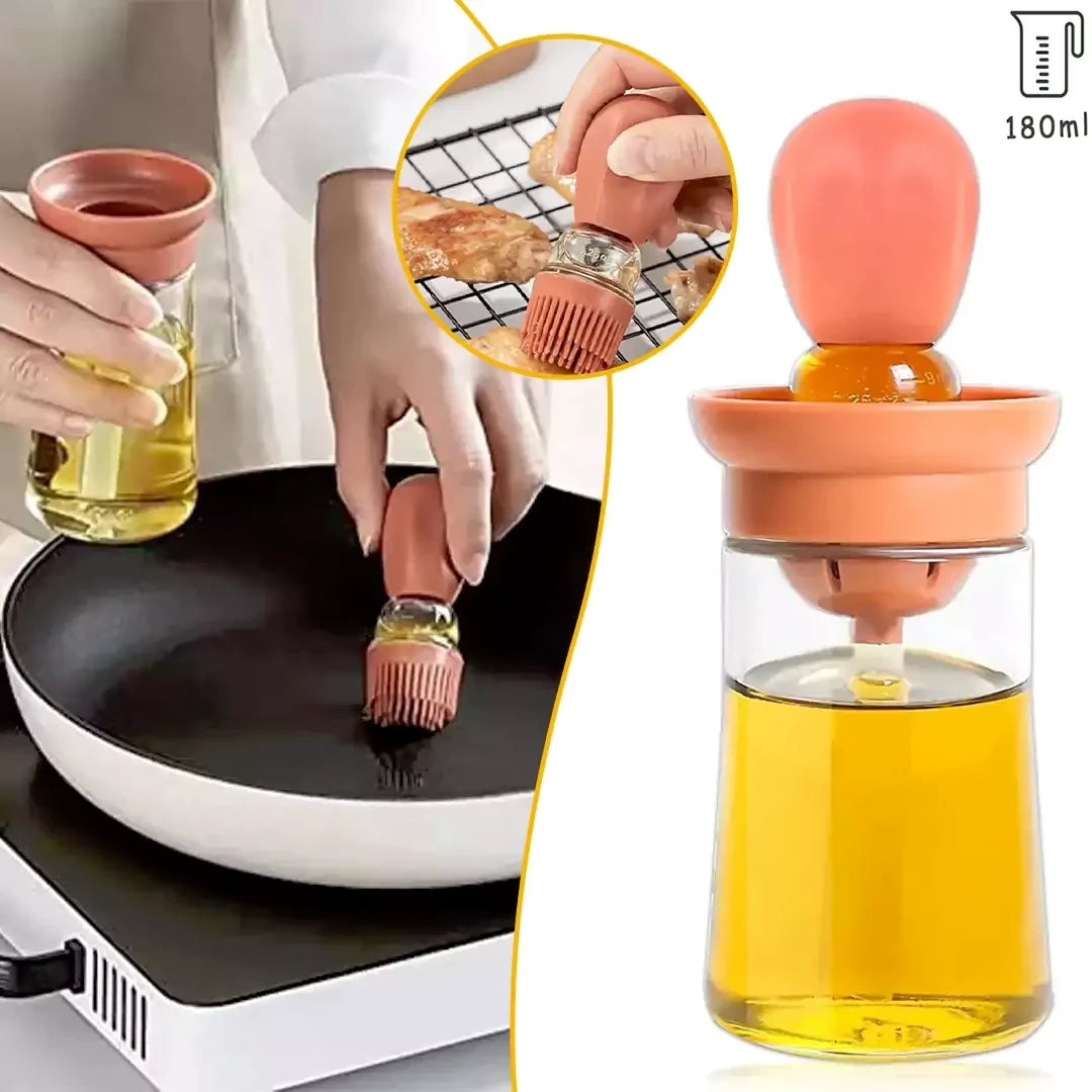 Oil Dispenser Bottle with Silicone Brush