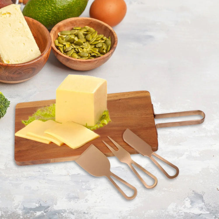 Magnetic Wood Charcuterie Board With 3pcs Cheese Knives