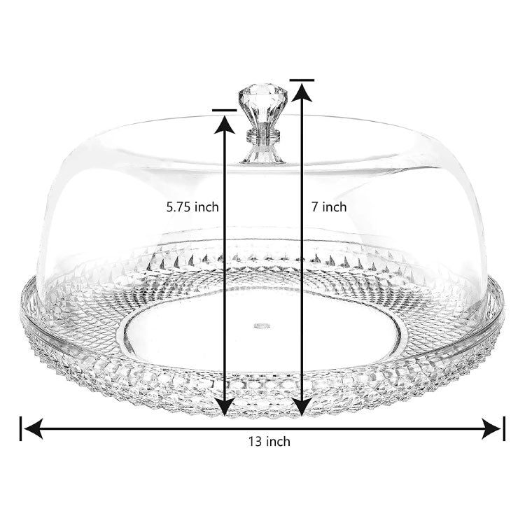 Cake Dessert Platter With Cloche Bell Cover