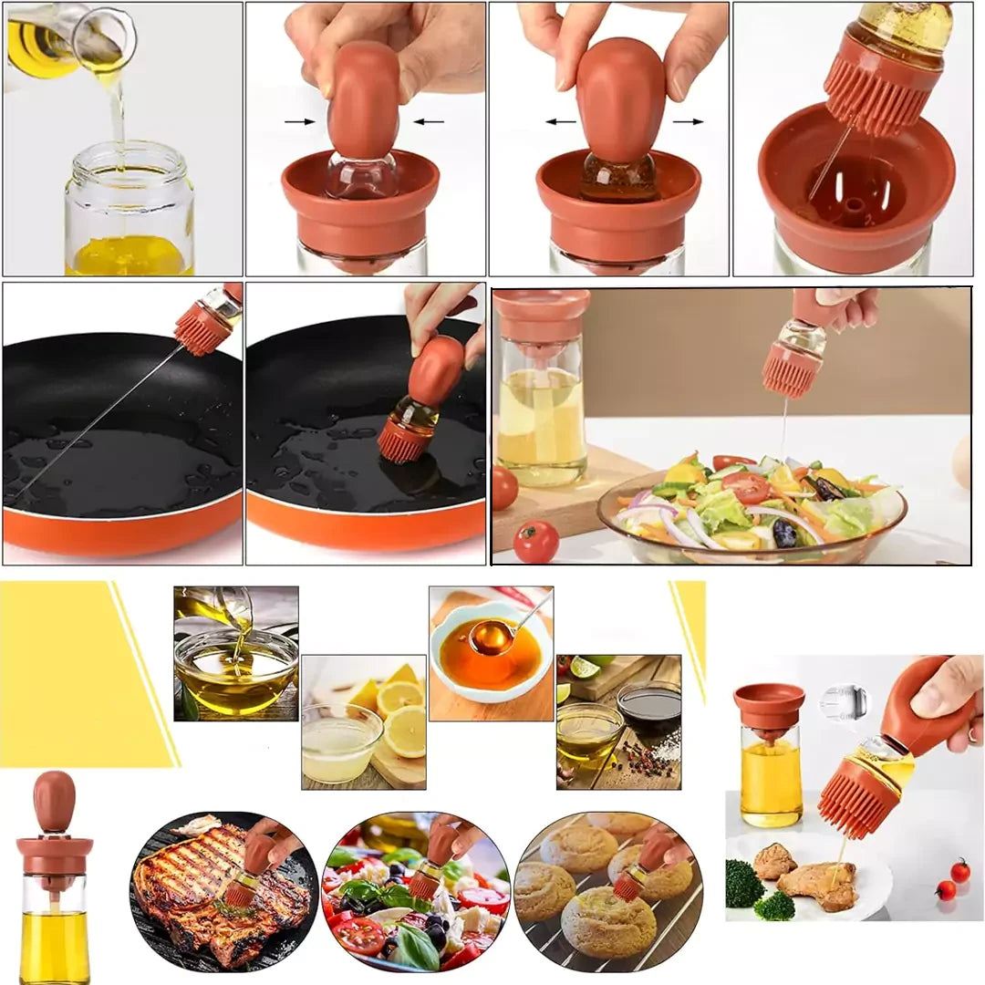 Oil Dispenser Bottle with Silicone Brush