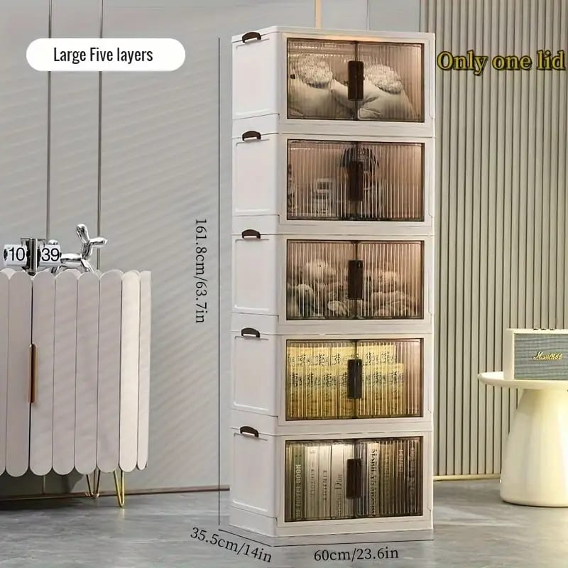 Nordic style plastic folding storage cabinet