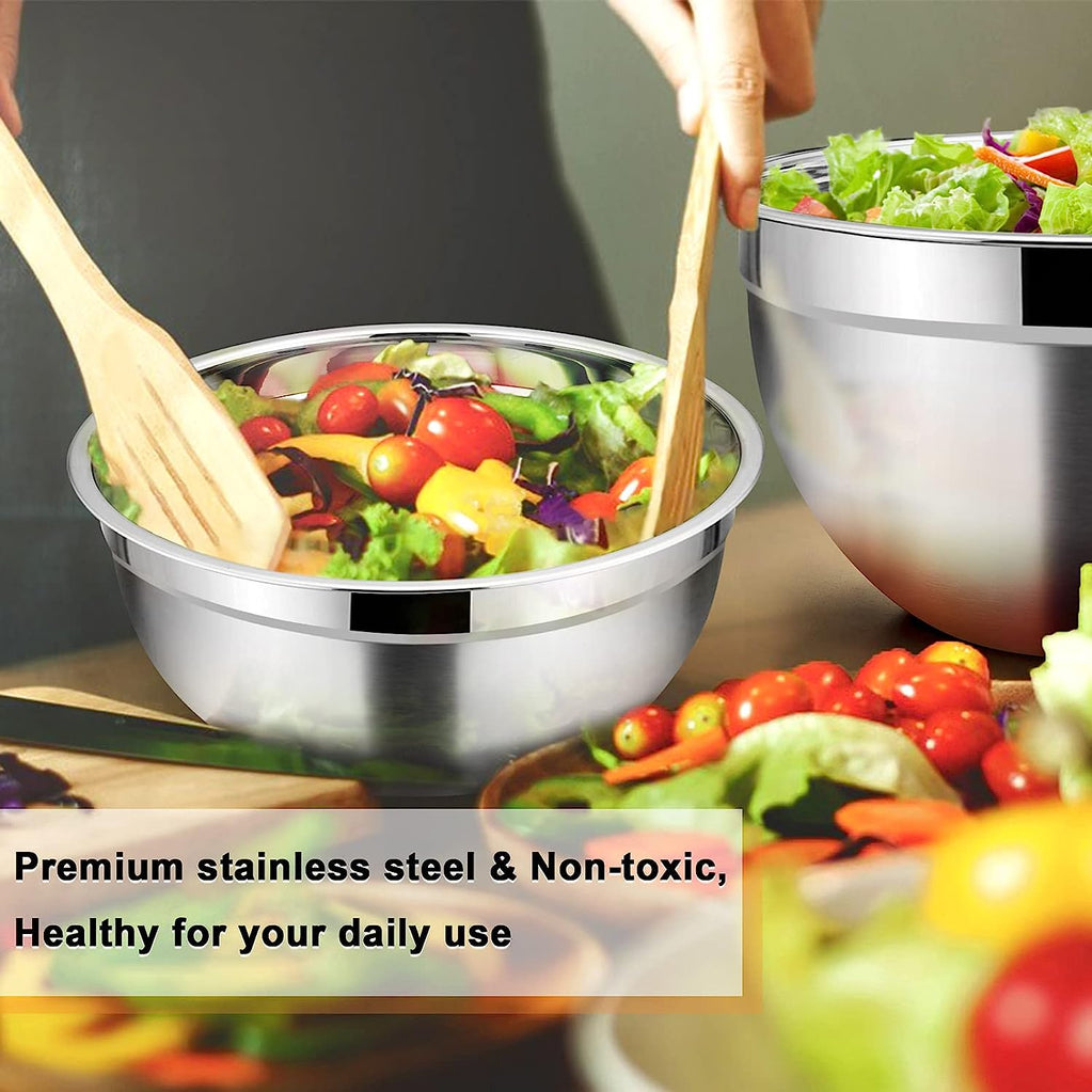5-piece stainless steel salad and mixing bowl