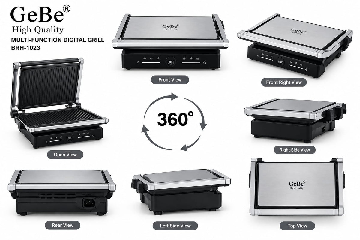 Electric contact grill and panini press