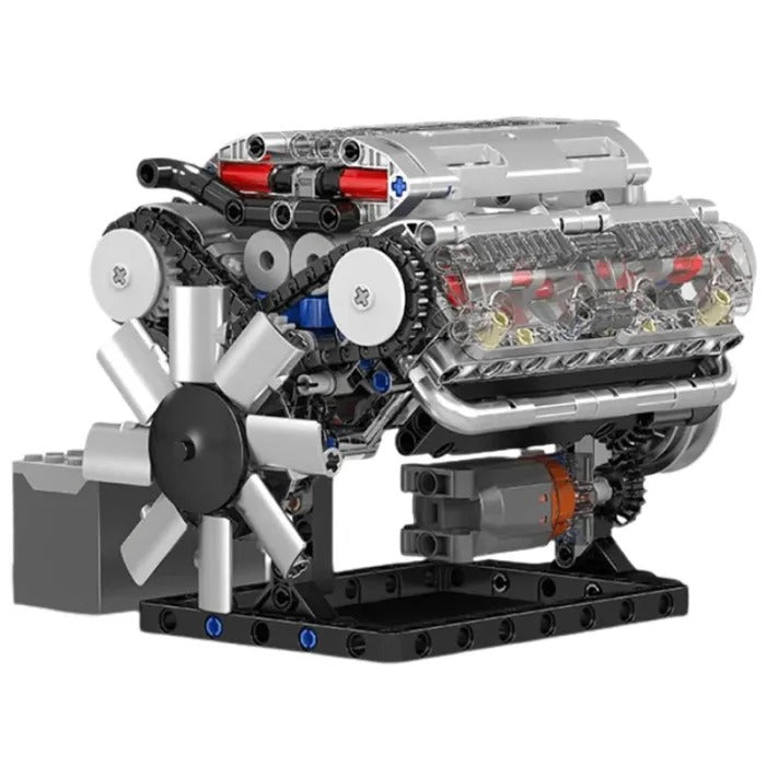 Motorized V8 Engine Building Block Set