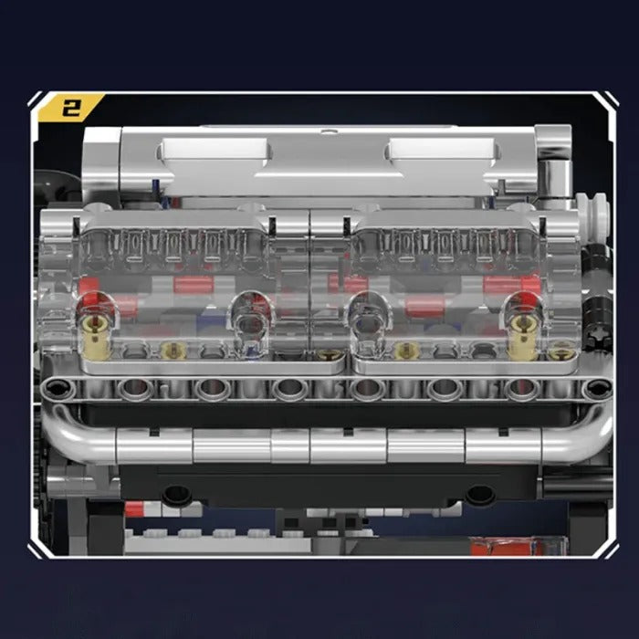 Motorized V8 Engine Building Block Set
