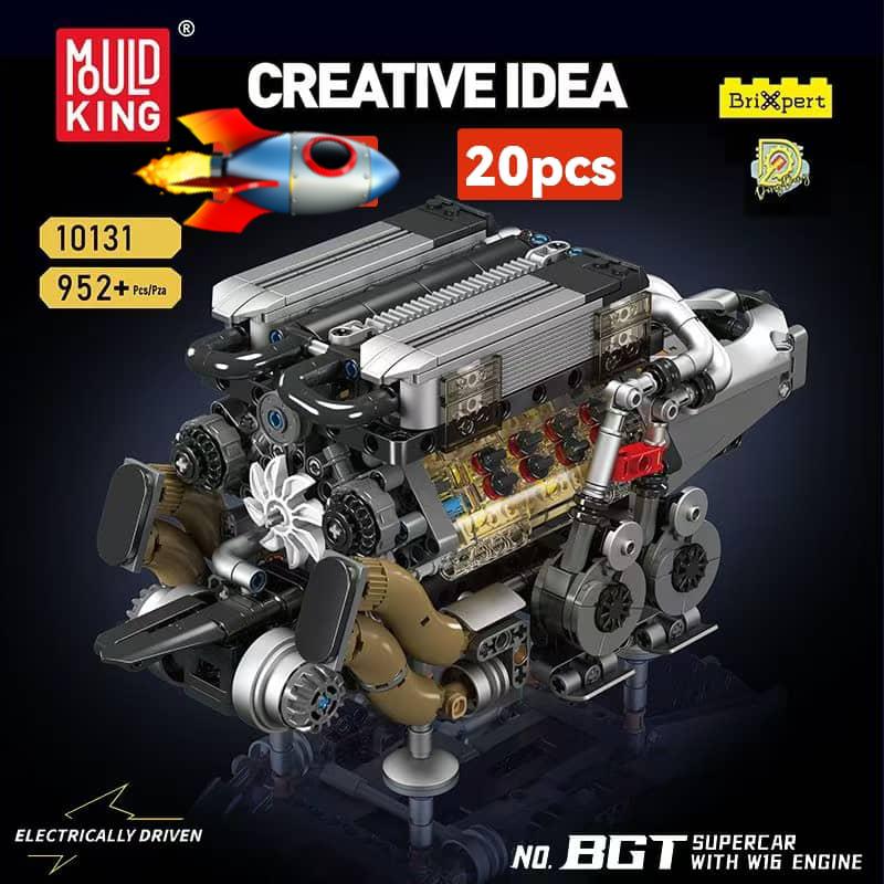 Motorized V8 Engine Building Block Set