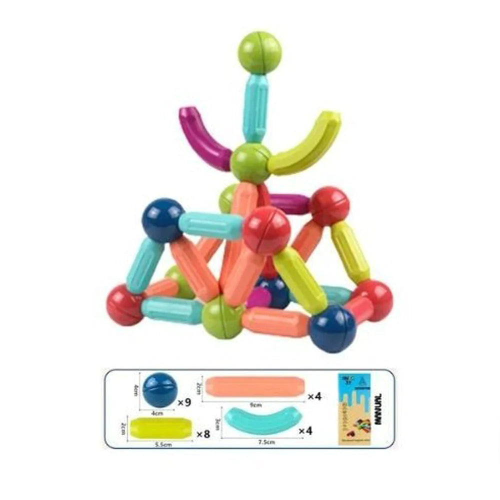 Block Building Magnetic Tubes 64PCS