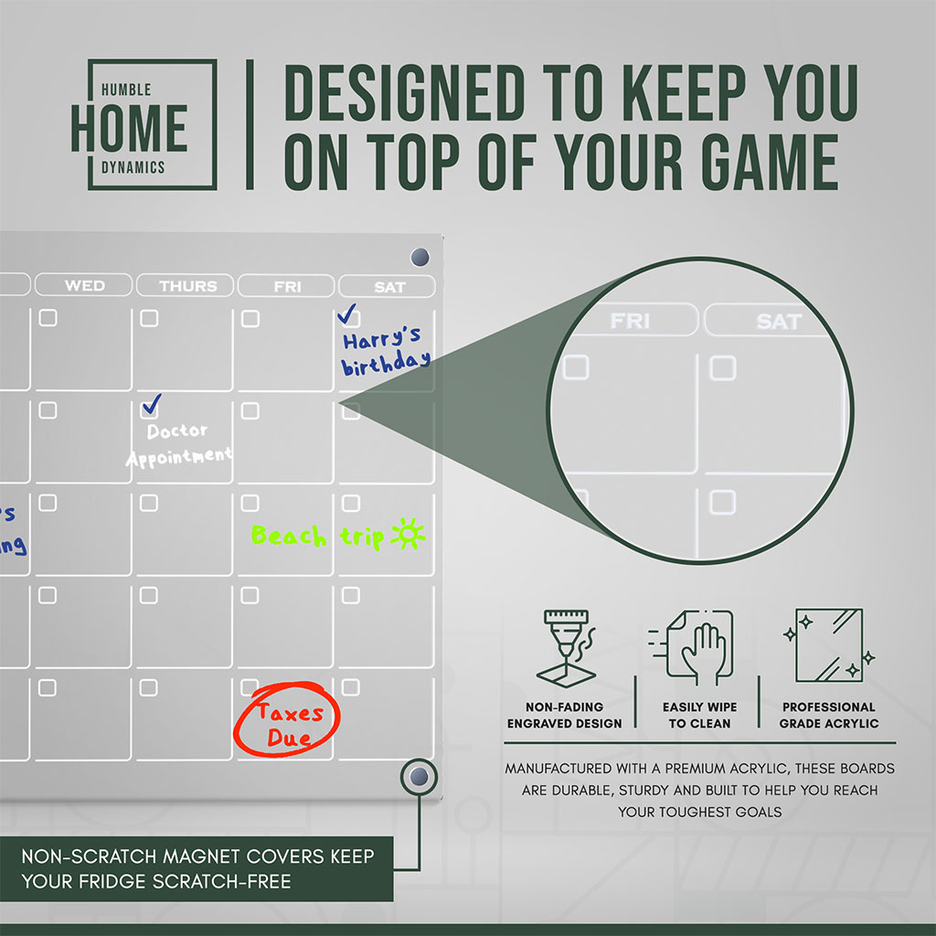 Magnetic Fridge Calendar