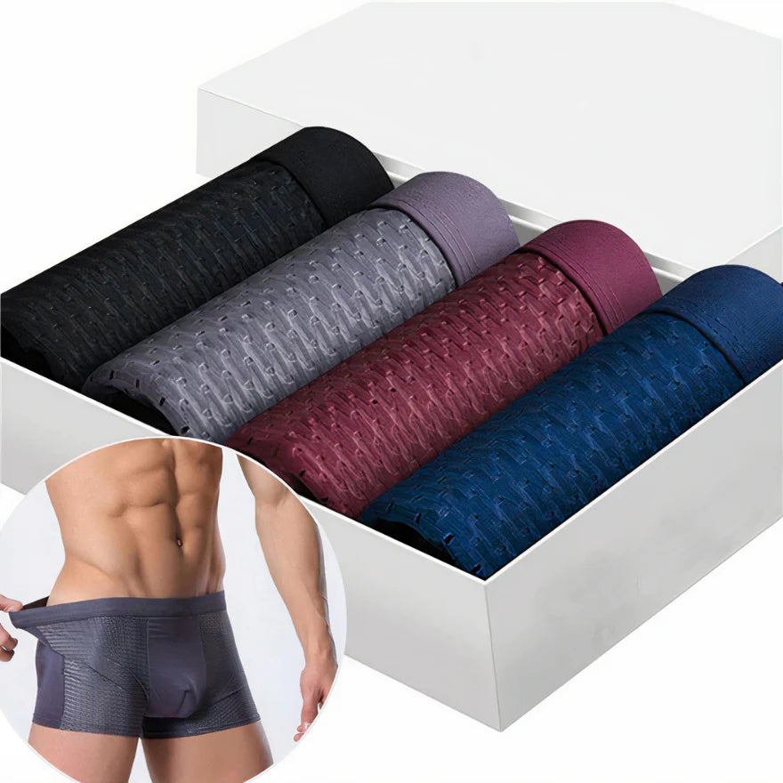 4pcs BAMBOO FIBRE BOXER SHORTS - FOR ALL-DAY COMFORT