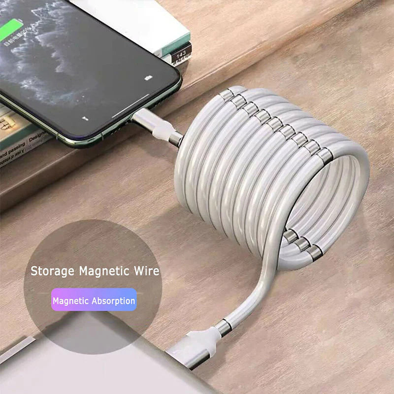 1.8M ANTI-TANGLE MAGNETIC USB FAST CHARGER CABLE AND DATA CABLE