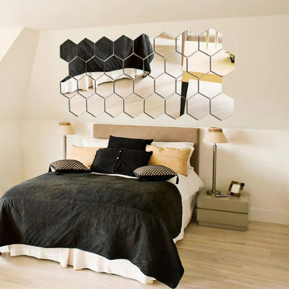 Hexagon Mirror Wall Sticker