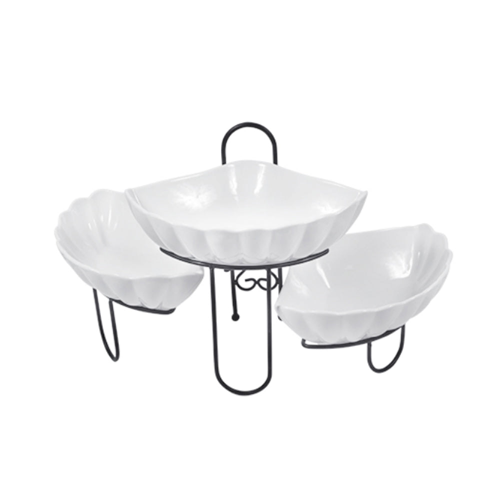 3 Tier Porcelain Plate With Stand (CHK-2160)