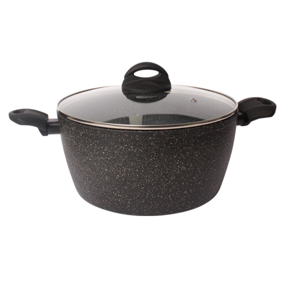 Lava Stone Granite Casserole with Glass Lid