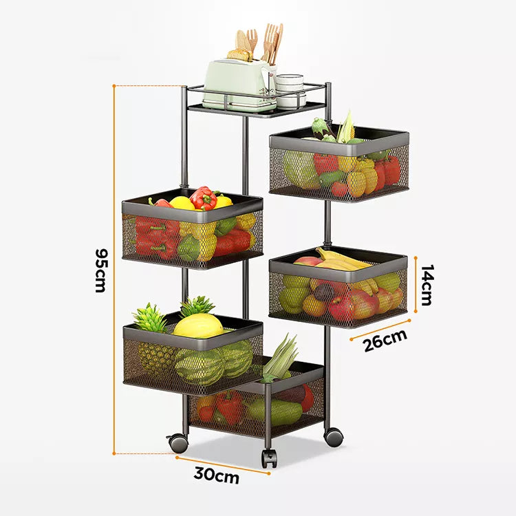 Multi-function Rotating Kitchen Shelf Square Standing Storage organizer