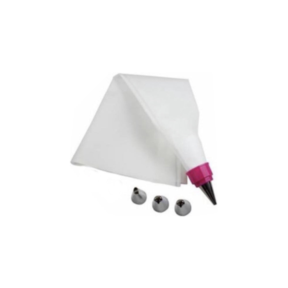 Silicone Decorating Icing Bag With 3-Piece Nozzles Set