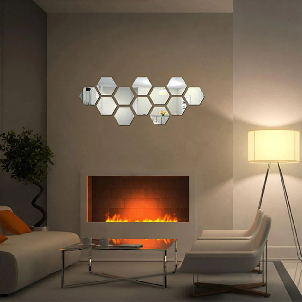 Hexagon Mirror Wall Sticker