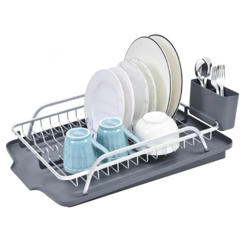 Aluminum plate drainer with tray