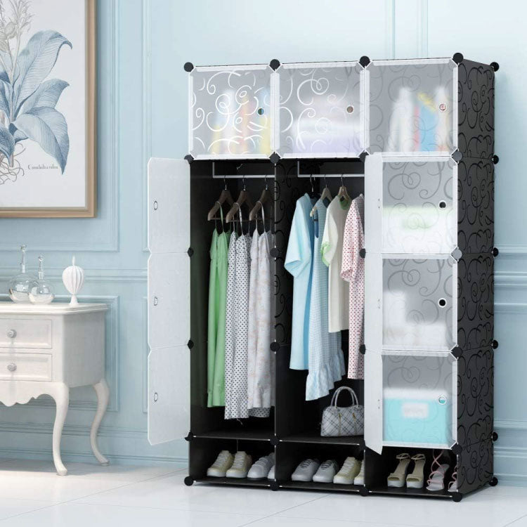 3 Column Plastic Portable Wardrobe