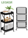 3 Tier Foldable Metal Rolling Utility Cart