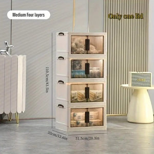 Nordic style plastic folding storage cabinet