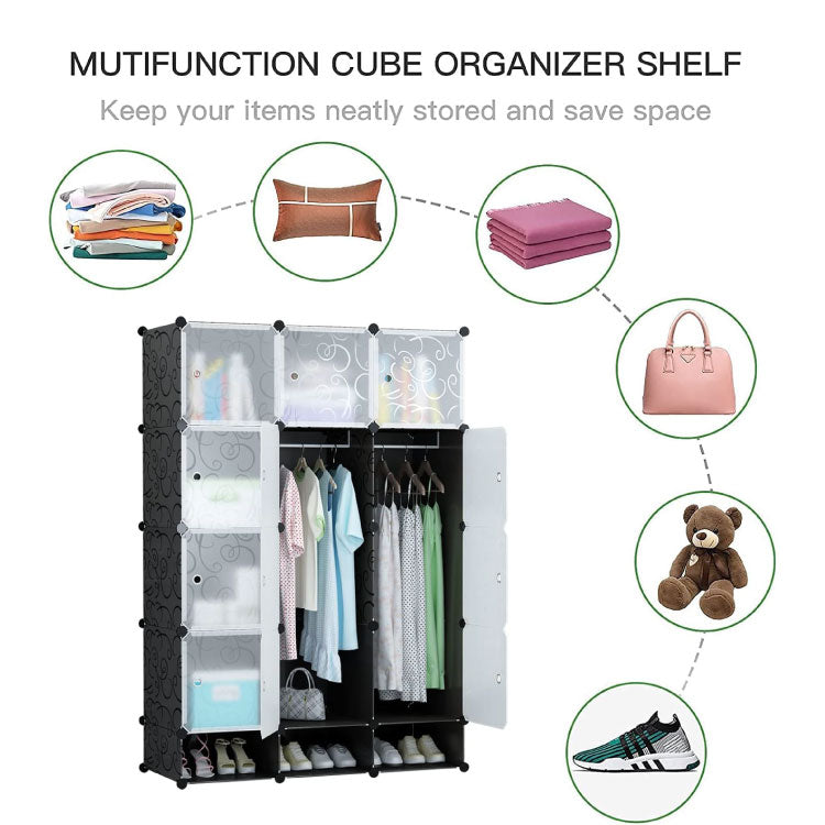 3 Column Plastic Portable Wardrobe