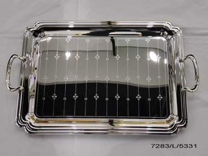 Stainless steel  serving tray with handles