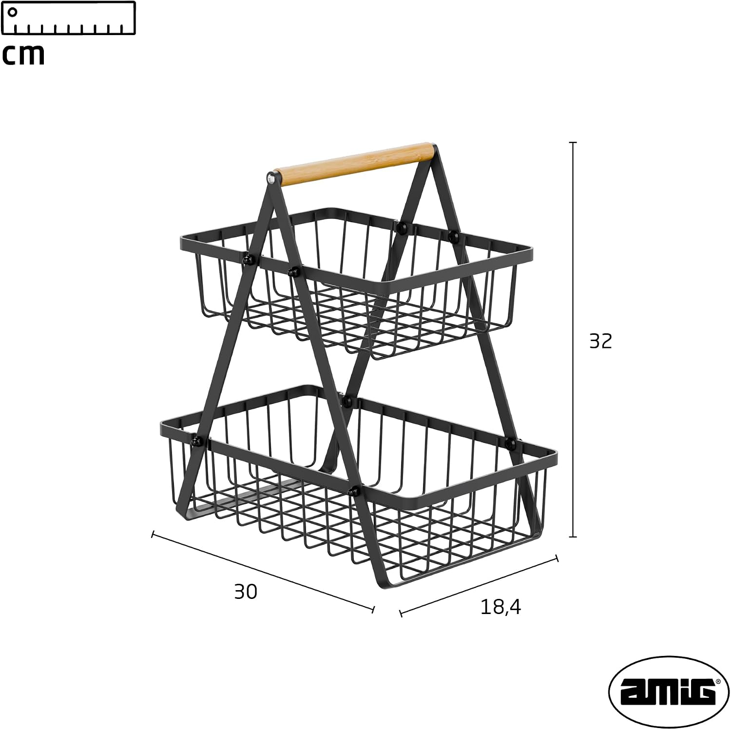 2/3 tier Fruit bowl storage basket