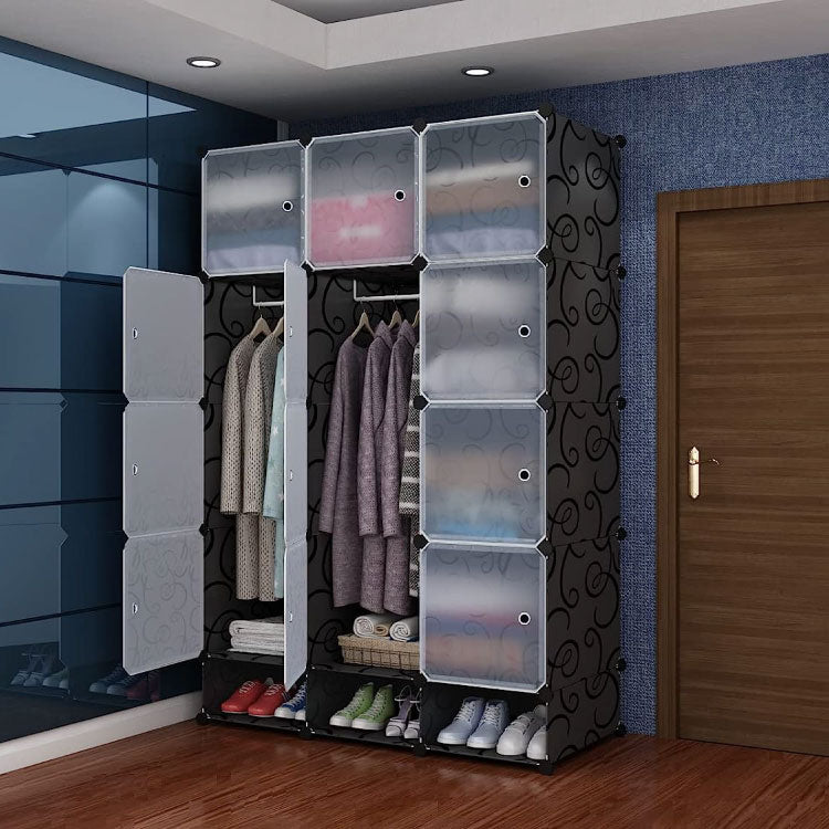 3 Column Plastic Portable Wardrobe