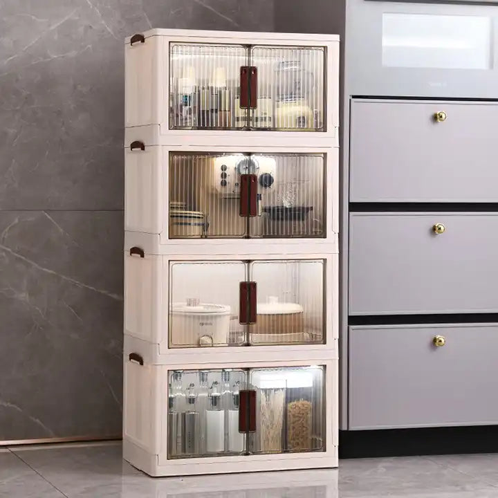 Nordic style plastic folding storage cabinet