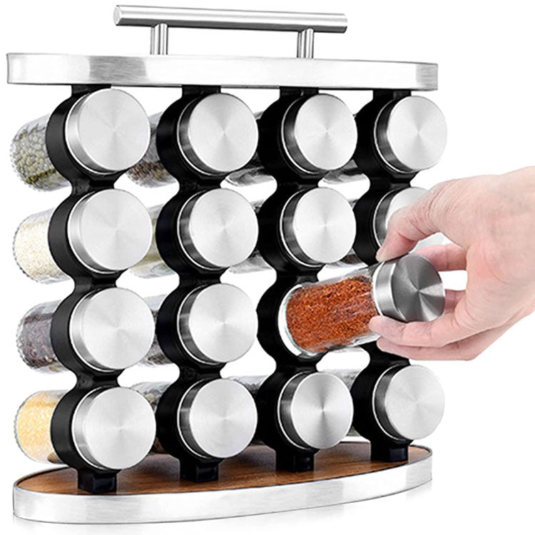 16pcs Jar Spice Rack With Handle