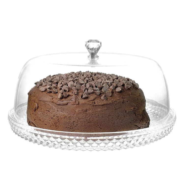 Cake Dessert Platter With Cloche Bell Cover