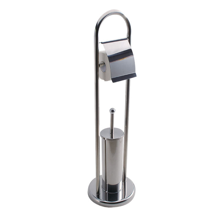 Stainless steel toilet brush and paper holder