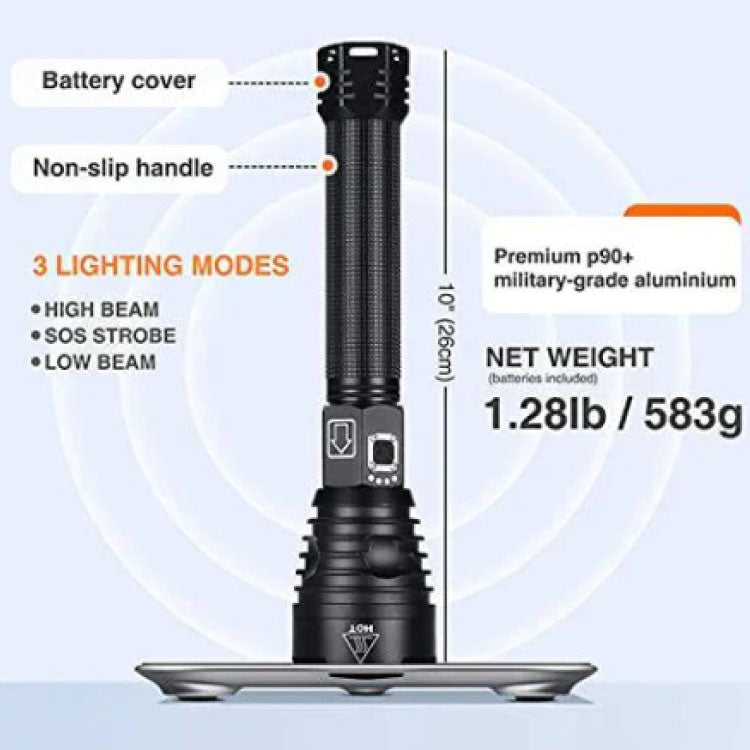 P90 LED Rechargeable Tactical Laser Flashlight