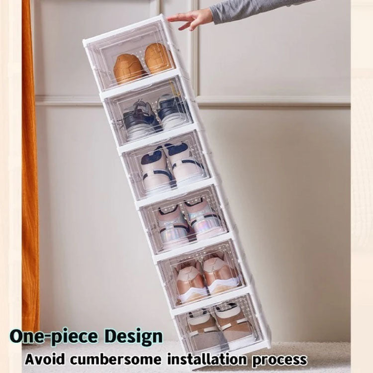 6-Tier Stackable Clear Plastic Shoe Storage Rack