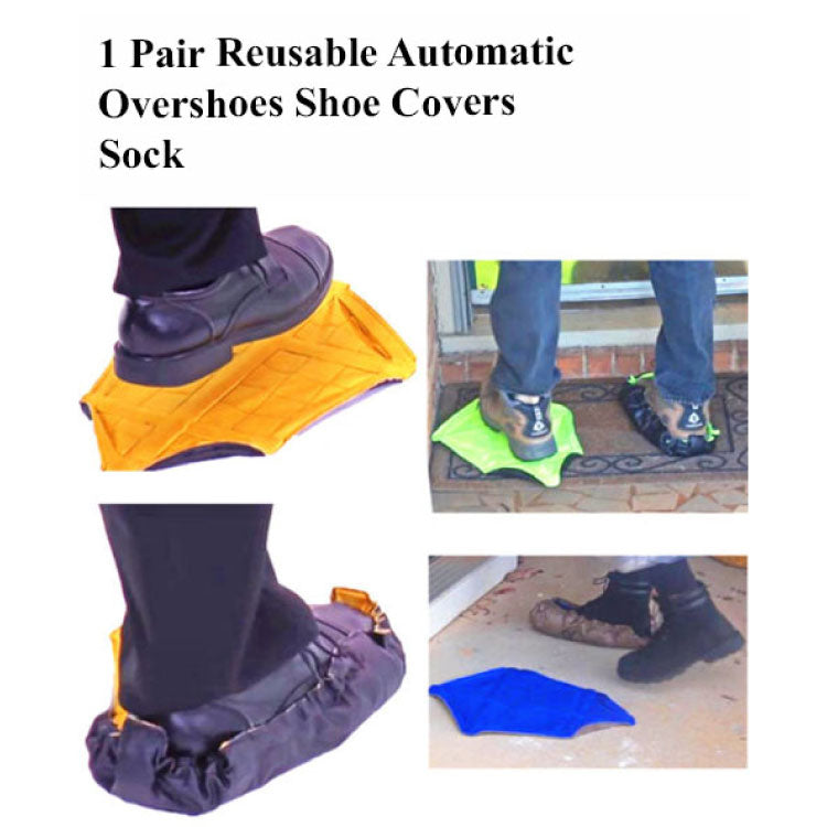 1 Pair Reusable Automatic Overshoes Shoe Covers Sock