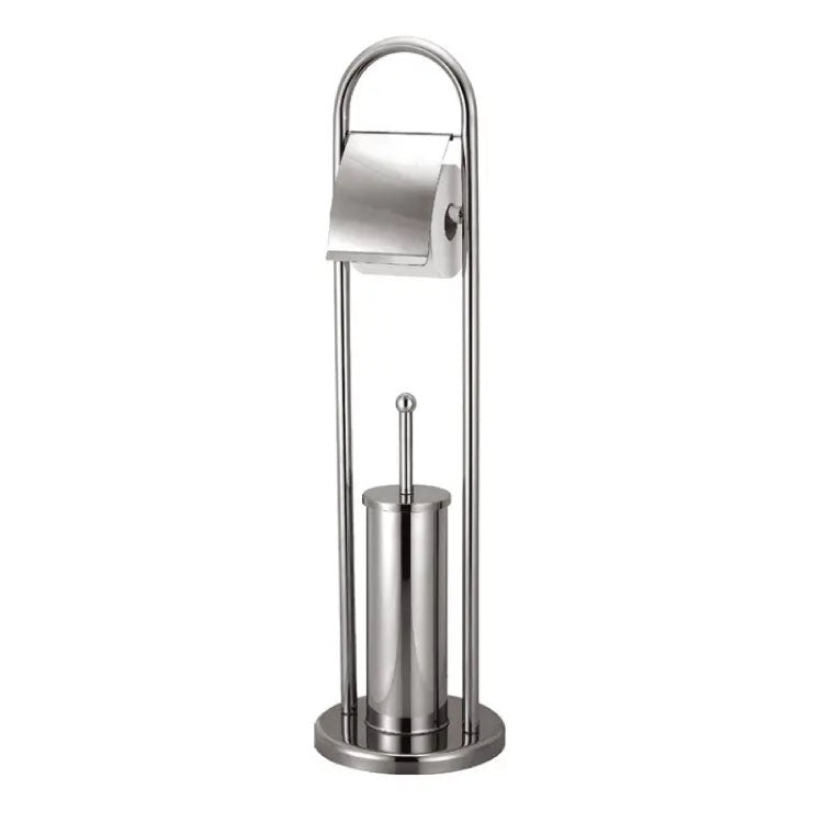 Stainless steel toilet brush and paper holder