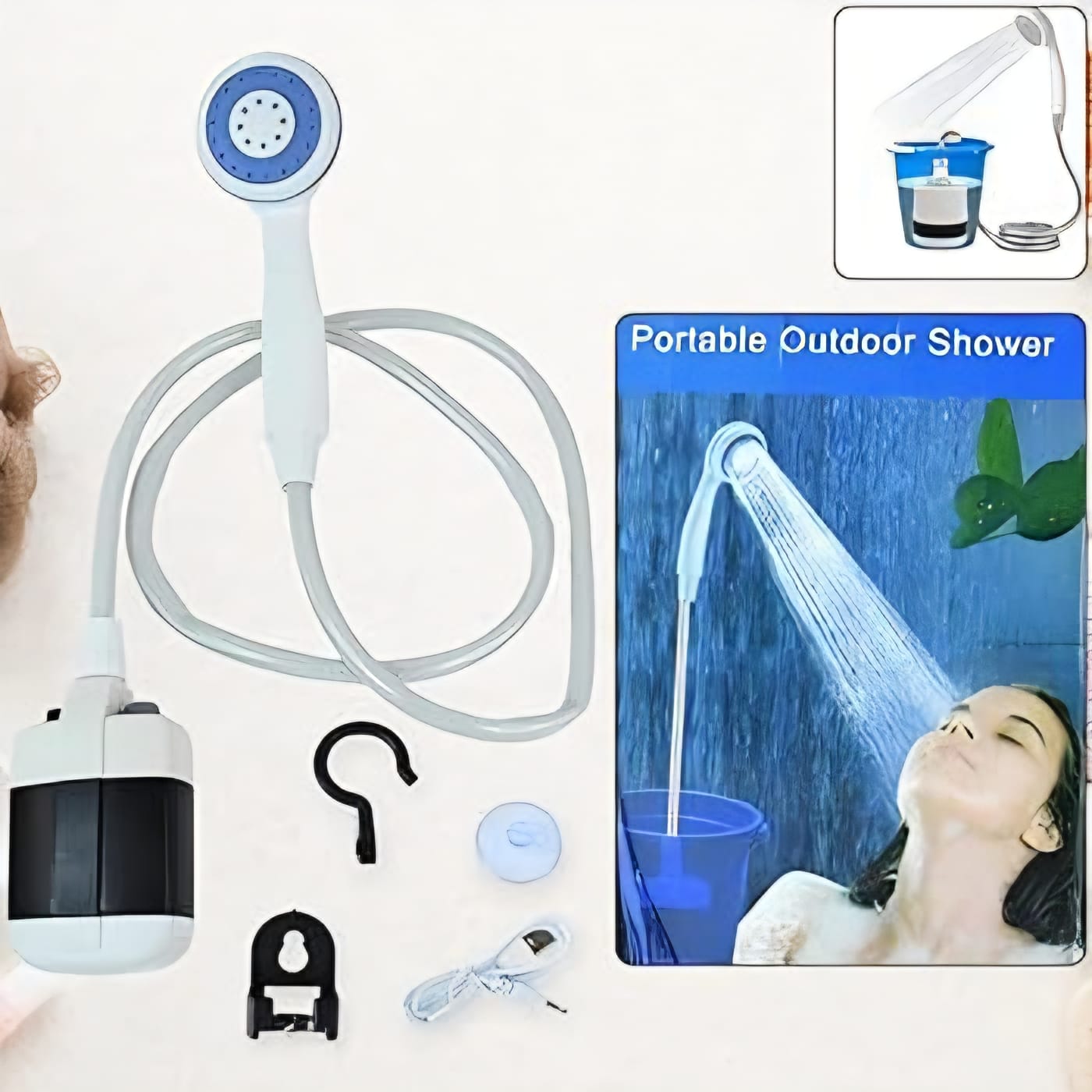 Portable outdoor shower kit