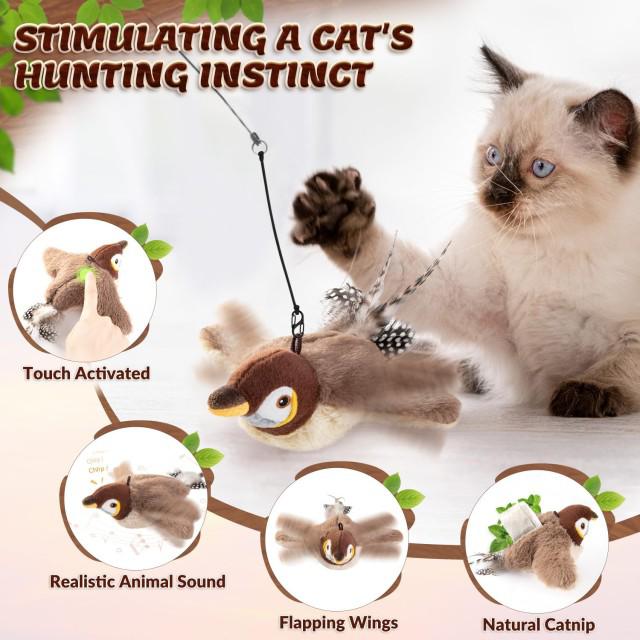 Interactive Chirping Bird Cat Toy