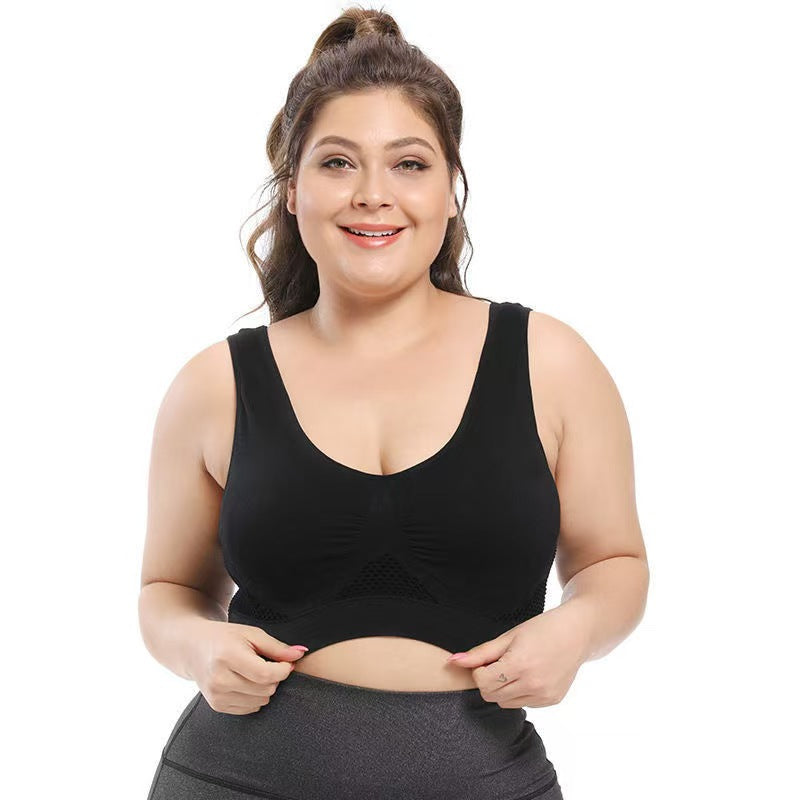 Hollowed-Out Grid Sports Bra 1057