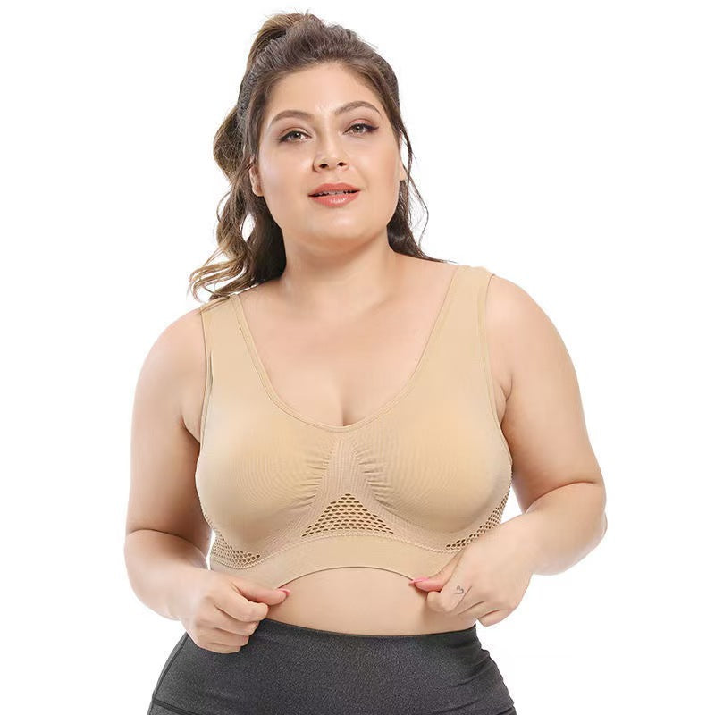 Hollowed-Out Grid Sports Bra 1057