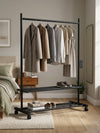Heavy-Duty Double-Tier Mobile Garment Rack