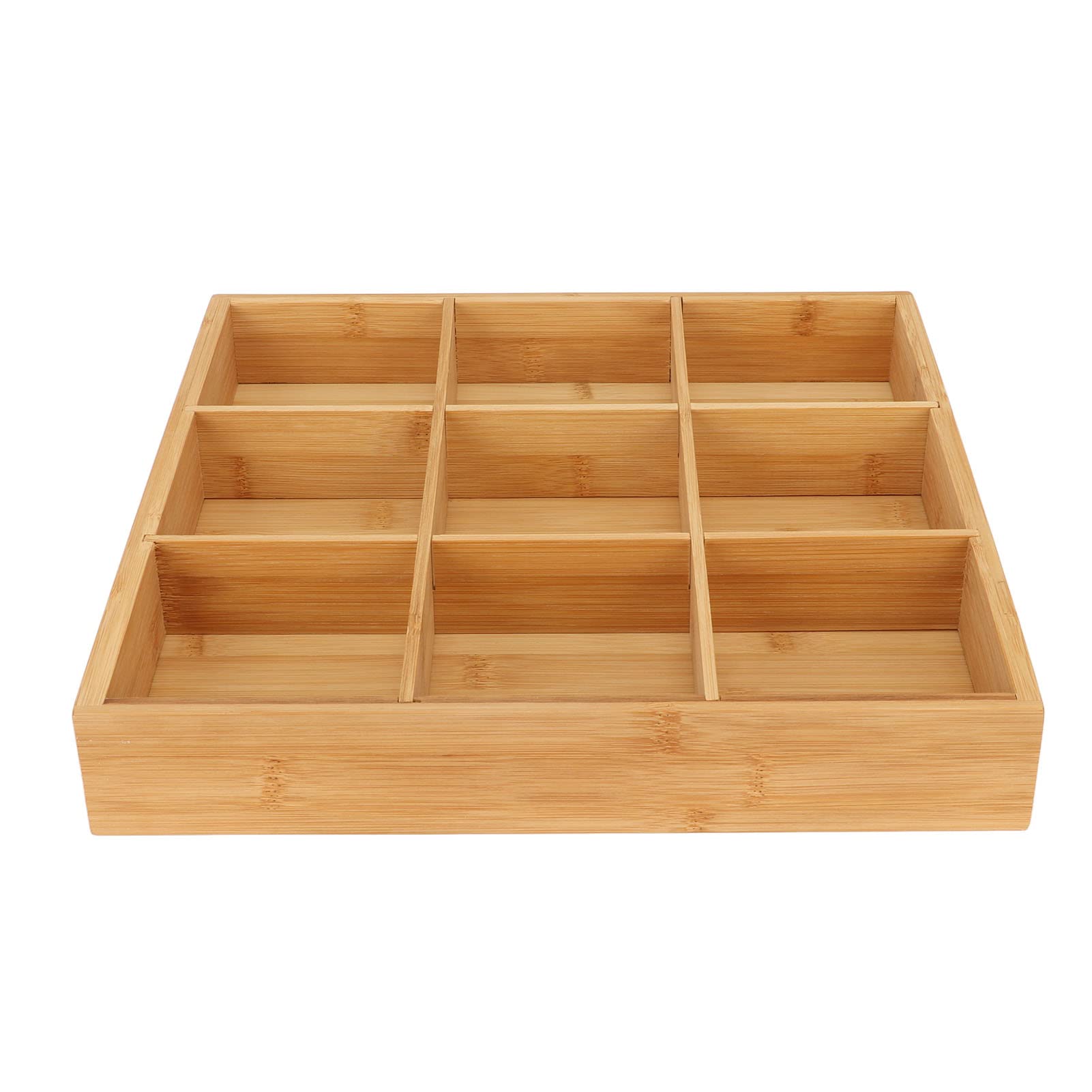 Bamboo Nuts Tray with Protective Lid – 9 Compartments