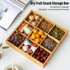 Bamboo Nuts Tray with Protective Lid – 9 Compartments