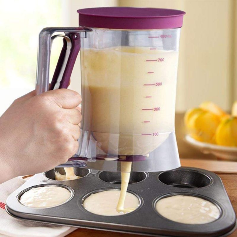 Manual Batter Pancake Dispenser Mixer Hand-Held Cupcake Blender Baking Tool  Set