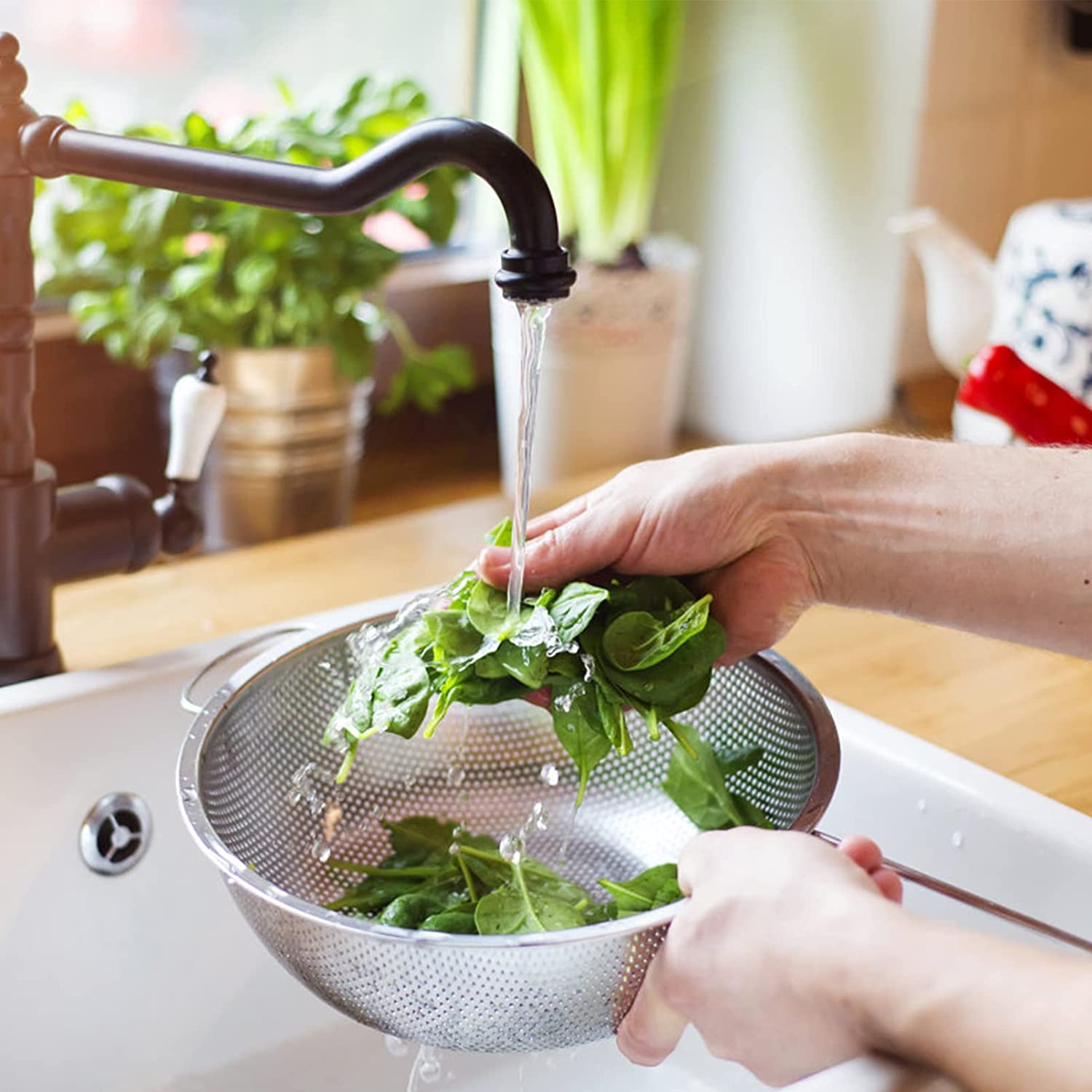 Stainless Steel Micro-Perforated Colanders Strainers